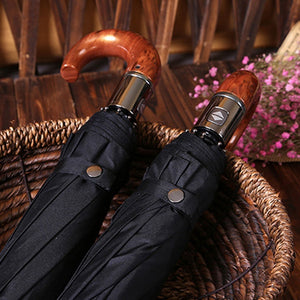 Classic English style Umbrella Men Automatic 10Ribs Strong WindResistant 3 Folding Umbrella Rain Business Male Quality Parasol