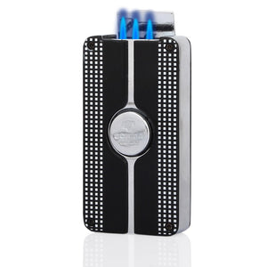 COHIBA Metal Cigar Lighter Windproof 3 Blue Jet Flame Cigarette Torch Lighters Butane Gas Lighter Refillable