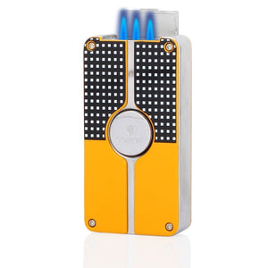 COHIBA Metal Cigar Lighter Windproof 3 Blue Jet Flame Cigarette Torch Lighters Butane Gas Lighter Refillable