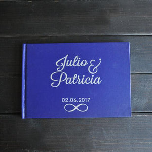 Personalized Guest Book Gold Calligraphy Alternative Guestbook Custom Names and Date Wedding Journal A5 size