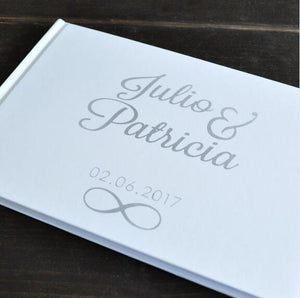 Personalized Guest Book Gold Calligraphy Alternative Guestbook Custom Names and Date Wedding Journal A5 size