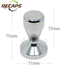 Load image into Gallery viewer, Recaps 51mm/58mm  Solid Iron with Chrome Plated Base Coffee Tamper for Espresso Coffee Machines Silver Color Press Coffee Grind