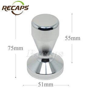 Recaps 51mm/58mm  Solid Iron with Chrome Plated Base Coffee Tamper for Espresso Coffee Machines Silver Color Press Coffee Grind